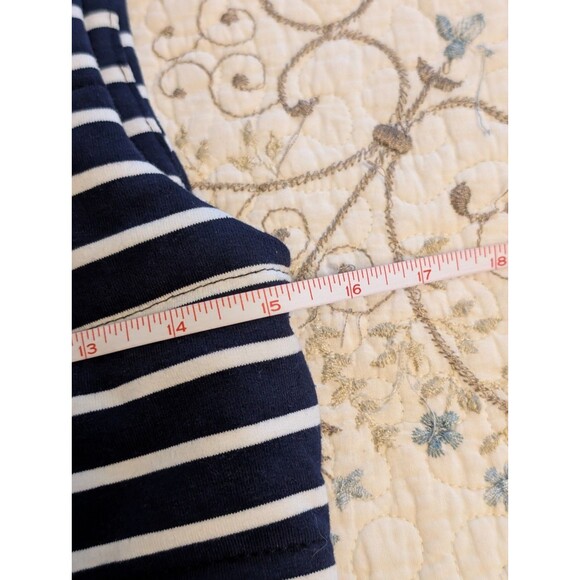 Grace & Lace Full Zip/ Snap Buttons Navy Blue With White Stripes Vest Womens XXS - Picture 10 of 13